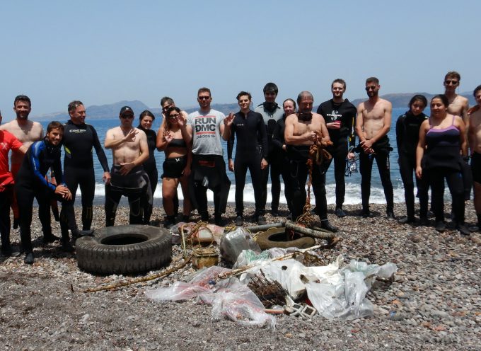 Ολοκληρώθηκε ο εθελοντικός καθαρισμός του βυθού της παραλίας της Καλντέρας