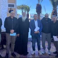 Επίσκεψη σττην Θηρασία αντιπροσωπείας του Δήμου Θήρας στη Θηρασιά για την καταγραφή ζημιών από τις πρόσφατες βροχοπτώσεις