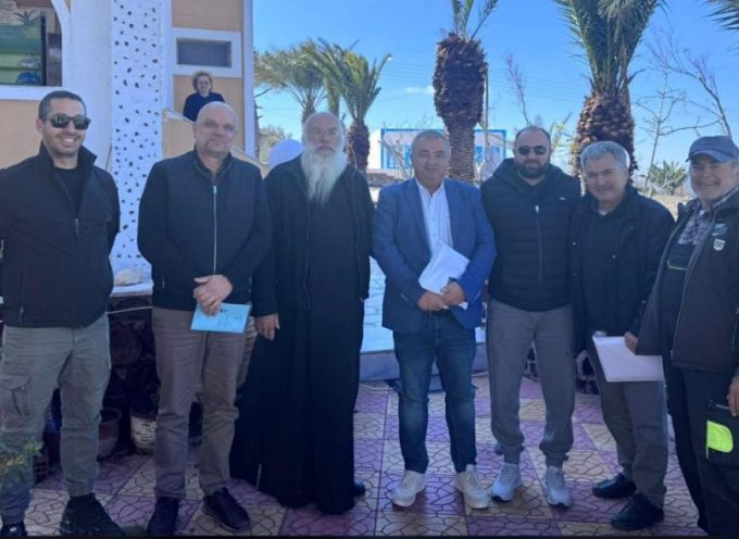 Επίσκεψη σττην Θηρασία αντιπροσωπείας του Δήμου Θήρας στη Θηρασιά για την καταγραφή ζημιών από τις πρόσφατες βροχοπτώσεις