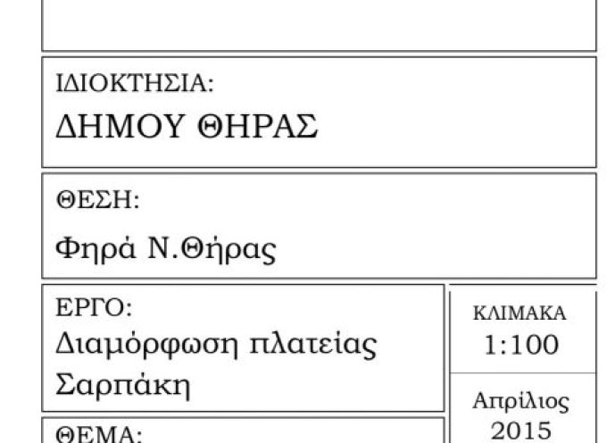 ΤΟΠΙΚΗ ΚΟΙΝΟΤΗΤΑ ΘΗΡΑΣ:Αποκατάσταση της αλήθειας σχετικά με τη μελέτη ανάπλασης της πλατείας Σαρπάκη